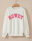 Beige Sherpa HOWDY Patched Pullover Sweatshirt - Toi ‘n’ Moi Ltd