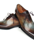 Paul Parkman Men's Brown & Blue Patina Goodyear Welted Wholecut Oxfords (ID