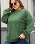 Black Loose Patchwork Crewneck Plus Size Sweatshirt - Toi ‘n’ Moi Ltd