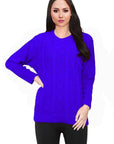 Women Long Sleeve Chunky Cable Knitted Crew Neck Winter Sweater Jumper Top - Toi ‘n’ Moi Ltd