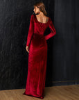 Joline Long Sleeves Velvet Dress