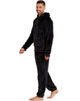 Snuggaroo Mens Soft Fleece Hooded Pjs Pyjama Bottoms Top Loungewear Set - Toi ‘n’ Moi Ltd