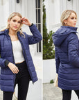 Women Winter Long Parka Quilted Coat Hooded Ladies Warm Padded Puffer Jacket - Toi ‘n’ Moi Ltd