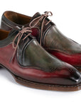 Paul Parkman Men's Hand-Welted Green & Brown Leather Derby Shoes (ID