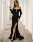 Blair Off Shoulder Sequin Gown - Toi ‘n’ Moi Ltd