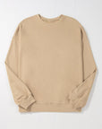 Black Solid Crew Neck Drop Shoulder Plus Size Sweatshirt - Toi ‘n’ Moi Ltd