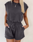 Bristol Black Backless Drawstring Waist Knit Romper - Toi ‘n’ Moi Ltd