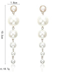 Trendy Elegant Big Simulated Pearl Long Wedding Party Statement Drop Earrings - Toi ‘n’ Moi Ltd