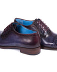 Paul Parkman Woven Leather Captoe Oxfords Navy & Purple (ID