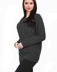 Women Long Sleeve Chunky Cable Knitted Crew Neck Winter Sweater Jumper Top - Toi ‘n’ Moi Ltd