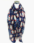 Womens Ladies Christmas Festive Scarf Santa Claus Snowman Print Winter Gifts UK - Toi ‘n’ Moi Ltd