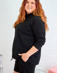 Black Textured Hoodie and Shorts Plus Size Two Piece Set - Toi ‘n’ Moi Ltd