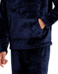 Snuggaroo Mens Soft Fleece Hooded Pjs Pyjama Bottoms Top Loungewear Set - Toi ‘n’ Moi Ltd