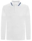 Mens Tipping Pique Polo Shirt Top Long Sleeve Work Collared Casual Office Wear - Toi ‘n’ Moi Ltd
