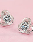 Womens Girls 925 Sterling Silver Crystal Swirl Stud Earrings Jewellery Gift UK - Toi ‘n’ Moi Ltd