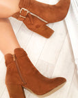 Buckle Faux Suede Ankle Boots - Toi ‘n’ Moi Ltd