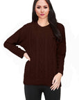 Women Long Sleeve Chunky Cable Knitted Crew Neck Winter Sweater Jumper Top - Toi ‘n’ Moi Ltd