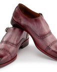 Paul Parkman Men's Cap Toe Monkstrap Shoes Burgundy (ID