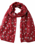 Womens Ladies Christmas Festive Scarf Santa Claus Snowman Print Winter Gifts UK - Toi ‘n’ Moi Ltd