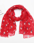 Womens Ladies Christmas Festive Scarf Santa Claus Snowman Print Winter Gifts UK - Toi ‘n’ Moi Ltd