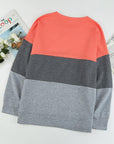 Black Crew Neck Colorblock Plus Size Sweashirt - Toi ‘n’ Moi Ltd