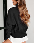 Black Fleece Lined Zip Up Stand Collar Thumbhole Sleeve Sweatshirt - Toi ‘n’ Moi Ltd