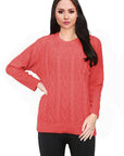 Women Long Sleeve Chunky Cable Knitted Crew Neck Winter Sweater Jumper Top - Toi ‘n’ Moi Ltd