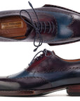 Paul Parkman Goodyear Welted Men's Wingtip Oxfords Bordeaux & Blue (ID