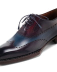 Paul Parkman Goodyear Welted Men's Wingtip Oxfords Bordeaux & Blue (ID