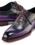 Paul Parkman Goodyear Welted Men's Wingtip Oxfords Purple & Grey (ID
