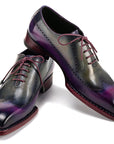 Paul Parkman Goodyear Welted Men's Wingtip Oxfords Purple & Grey (ID