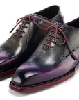 Paul Parkman Goodyear Welted Men's Wingtip Oxfords Purple & Grey (ID