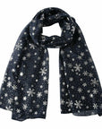 Womens Ladies Christmas Festive Scarf Santa Claus Snowman Print Winter Gifts UK - Toi ‘n’ Moi Ltd