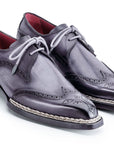 Paul Parkman Norwegian Welted Wingtip Derby Shoes Gray (ID