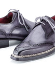 Paul Parkman Norwegian Welted Wingtip Derby Shoes Gray (ID