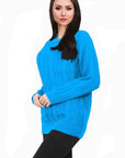 Women Long Sleeve Chunky Cable Knitted Crew Neck Winter Sweater Jumper Top - Toi ‘n’ Moi Ltd