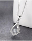 925 Sterling Silver Crystal Water Drop Pendant Necklace Women Girls Jewellery UK - Toi ‘n’ Moi Ltd