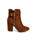 Buckle Faux Suede Ankle Boots - Toi ‘n’ Moi Ltd