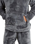 Snuggaroo Mens Soft Fleece Hooded Pjs Pyjama Bottoms Top Loungewear Set - Toi ‘n’ Moi Ltd