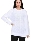 Women Long Sleeve Chunky Cable Knitted Crew Neck Winter Sweater Jumper Top - Toi ‘n’ Moi Ltd