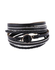 Rhinestone Encrusted Druzy Wrap Bracelet