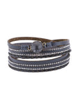 Rhinestone Encrusted Druzy Wrap Bracelet