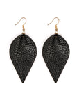 Teardrop Shape Pinched Leather Earrings
