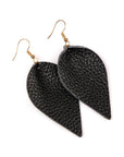 Teardrop Shape Pinched Leather Earrings