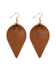 Teardrop Shape Pinched Leather Earrings