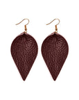 Teardrop Shape Pinched Leather Earrings