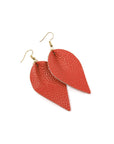 Teardrop Shape Pinched Leather Earrings