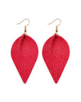 Teardrop Shape Pinched Leather Earrings