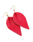 Teardrop Shape Pinched Leather Earrings