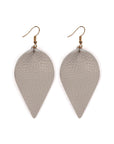 Teardrop Shape Pinched Leather Earrings